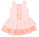 Pastel Pink Cotton & Lace Structured Dress