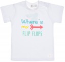 Camiseta Bebé Niño Algodón Where´s my Flip-Flop Blanco 