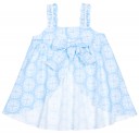 Baby Girls Light Blue Flower Print 2 Piece Sun Dress Set 