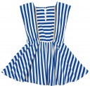 Girls Golden & Blue Striped Jersey Dress