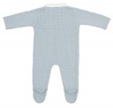 Pale Blue Cosy Knitted Babygrow With Rounded Collar