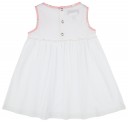 Maricruz Moda Infantil Vestido Niña Estampado Conejitos Blanco & Rosa 