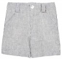 Boys Ivory Shirt & Dark Blue Striped Shorts Set