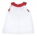 Girls White & Red Polka Dot Cotton Dress
