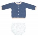 Baby Blue Knitted Sweater & Polka Dot Knickers Set 