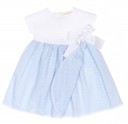 Baby White & Blue Cotton Day Gown 