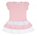 Girls White & Pink Pique Cotton Dress