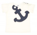 Boys White & Blue Sailor Anchor T-Shirt 