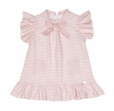 Girls Blush Pink & White Geometric Print Dress