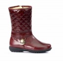 Burghundy Quilted Leather Boots