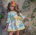 Yellow Floral Cross Over Dress 