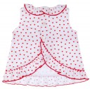 Baby Girls White Red Hearts Pattern 3 Piece Dress Set