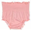 Baby Blush Pink Swim Nappy with Gray Maxi Bow