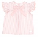 Baby Blush Pink Striped Blouse & Knickers Set