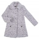 Girls Grey Melange Wool & Alpaca Coat 