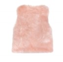 Girls Pink Synthetic Fur Gilet with Satin Bow