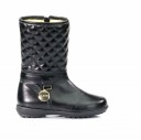 Black Quilted Leather Boots