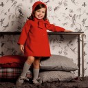 Red Coat With Bow & Bonnet Set 