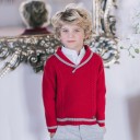 Boys Red & Gray Knitted Sweater