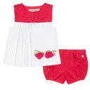 Baby Girls Red & Ivory Strawberry Blouse Set 