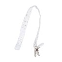 Baby White & Gray Sparkle Star Print Pacifier Clip