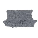 Girls Gray Knitted Ruffle Snood With Bow