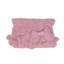 Girls Pale Pink Knitted Ruffle Snood With Bow