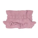 Girls Pale Pink Knitted Ruffle Snood & Bow