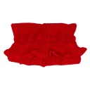 Girls Red Knitted Ruffle Snood With Bow