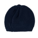 Girls Navy Blue Knitted Hat With Bow