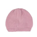 Girls Pale Pink Knitted Hat With Bow