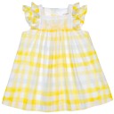 Baby Girls Yellow Checked Dress & Knickers Set 