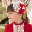 Dolce Petit Girls Red & Beige Embroidered Headdress