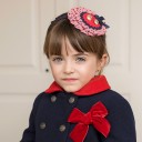 Dolce Petit Girls Navy Blue & Red Polka Dot Hairband & Hair Clip