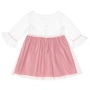 Girls White Muslin Top & Pink Tulle Skirt Dress