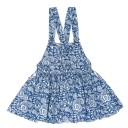 Girls Blue & White Denim Dungaree Skirt