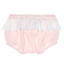 Girls Pink & White Polka Dot Smocked Shorts Set