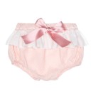 Girls Pink & White Polka Dot Smocked Shorts Set