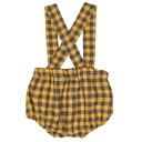 Baby Ivory Shirt & Mustard Checked Shorts with Braces
