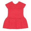 Girls Coral Pink Knitted Dress