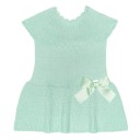 Girls Aqua Green Knitted Dress