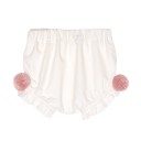 Baby Pale Pink & Ivory Sweater & Corduroy Shorts Set 