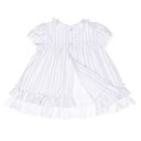 Baby Gray & White Striped 3 Piece Dress Set 