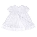Baby Gray & White Striped 3 Piece Dress Set 