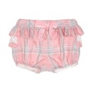 Baby Girls Ivory Blouse & Pale Pink Tartan Shorts Set