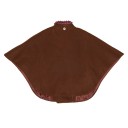 Girls Chocolate & Pink Cape With Detachable Hood 