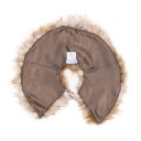 Beige Synthetic Fur Shrug with satin bow