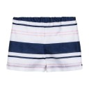 Girls White Top & Navy Blue Striped Short Set 