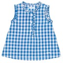 Girls Blue Check Print Blouse 