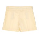 Girls Ivory Top & Pale Yellow Cotton Shorts Set 